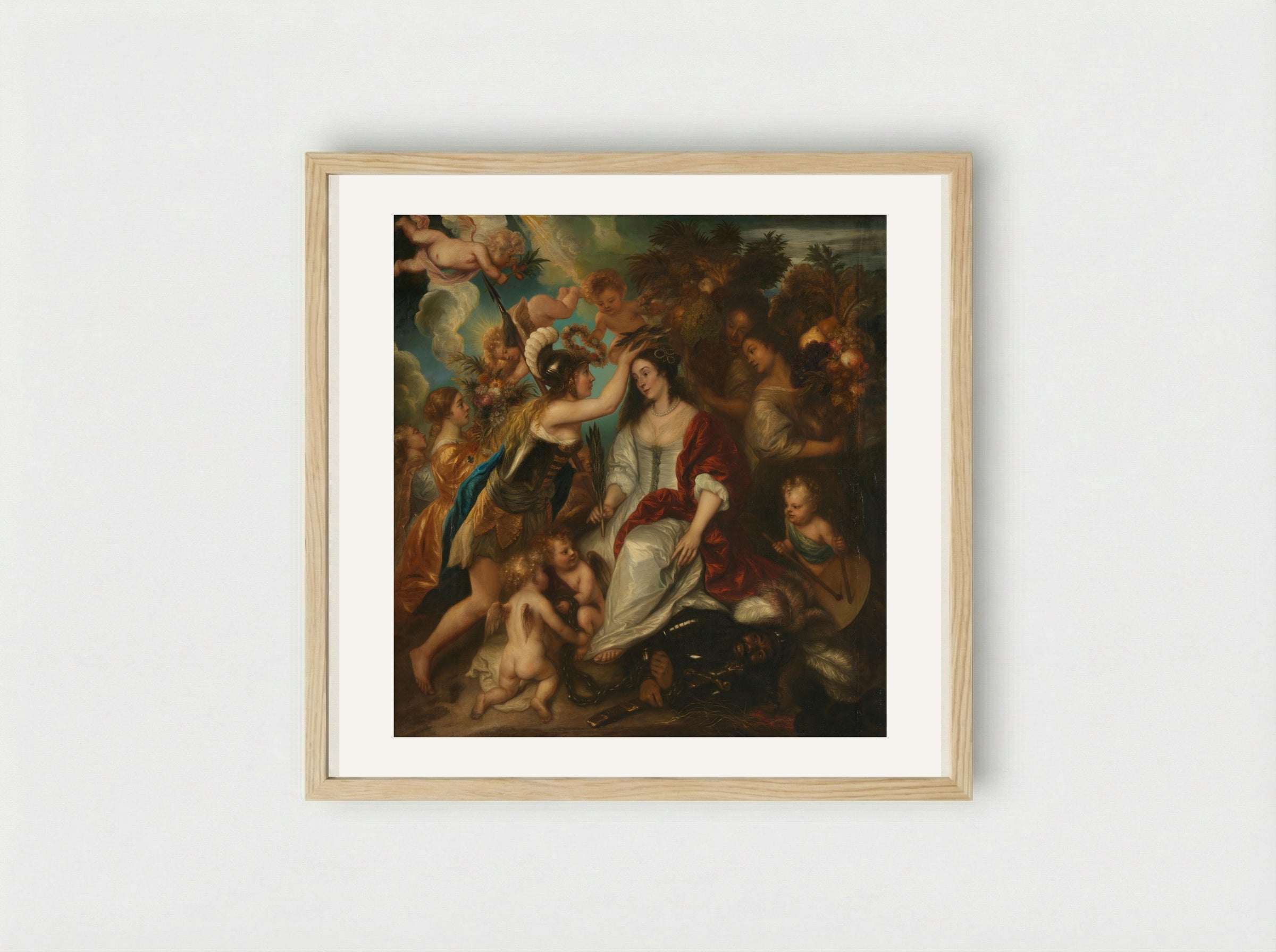 Allegorie op de vrede - Jan Lievens - Framed Print Wood