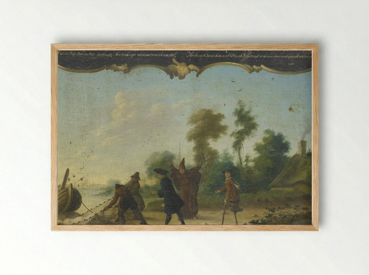 Allegorie op de vrije liefde - Joseph Pierre Vianey - Framed Print Wood