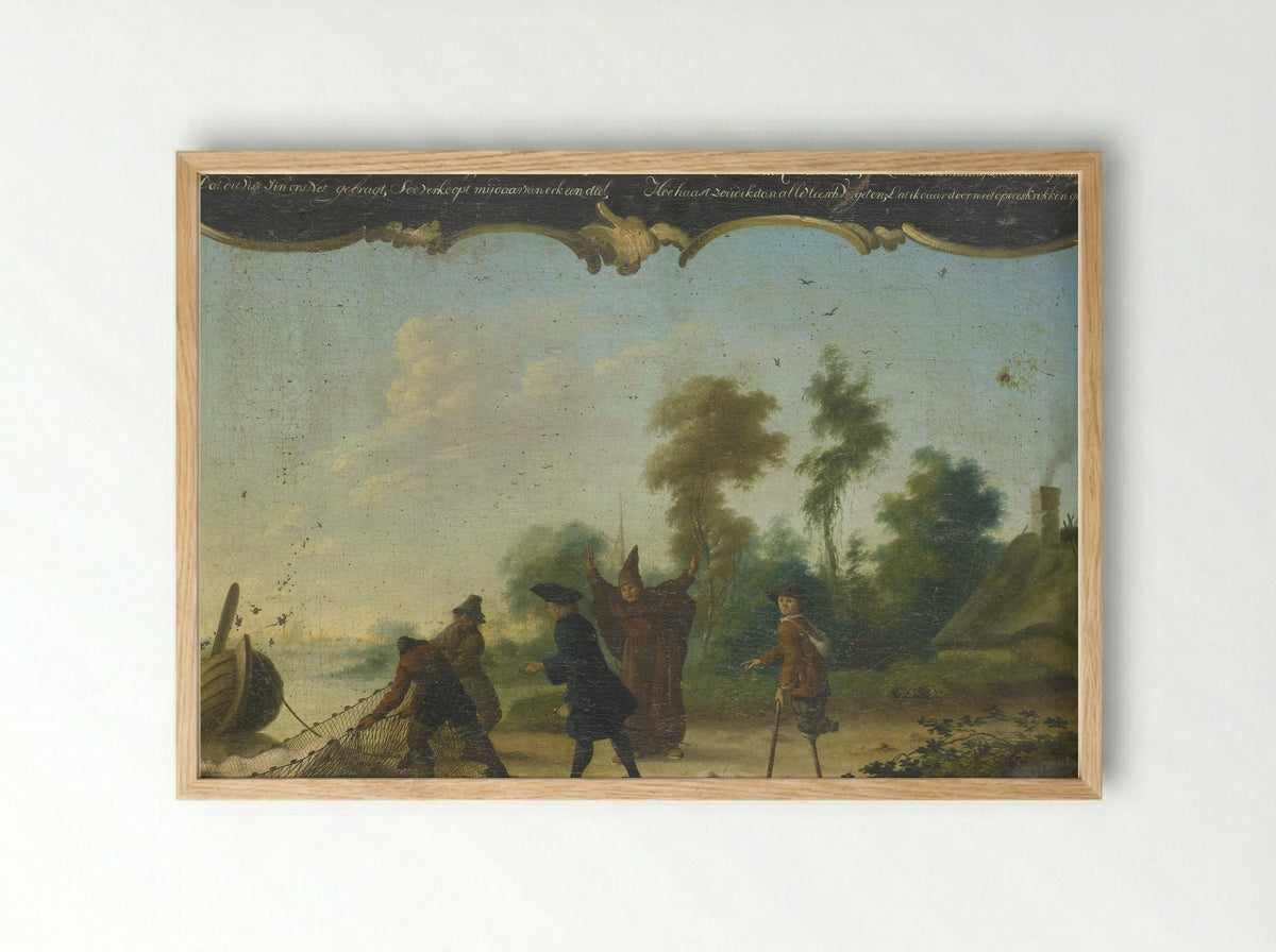 Allegorie op de vrije liefde - Joseph Pierre Vianey - Framed Print Wood