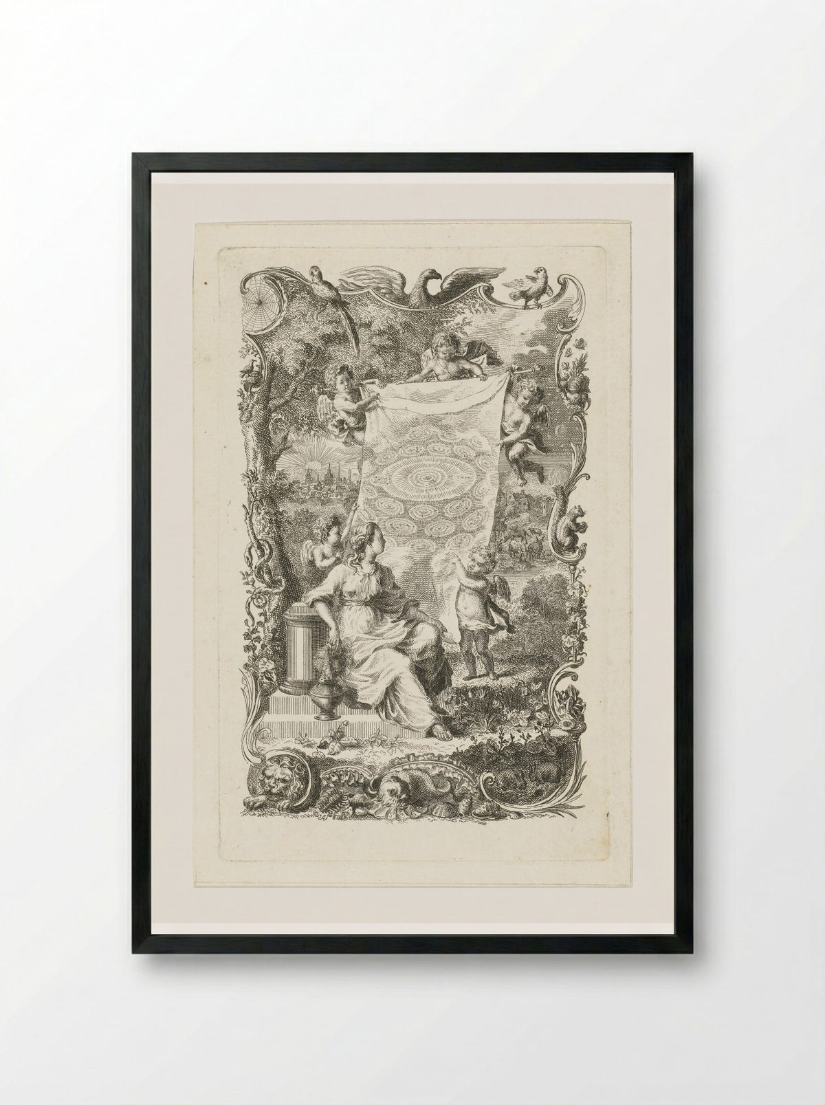 Allegorie op het hemelse Jeruzalem - Abraham Delfos - Framed Print Black
