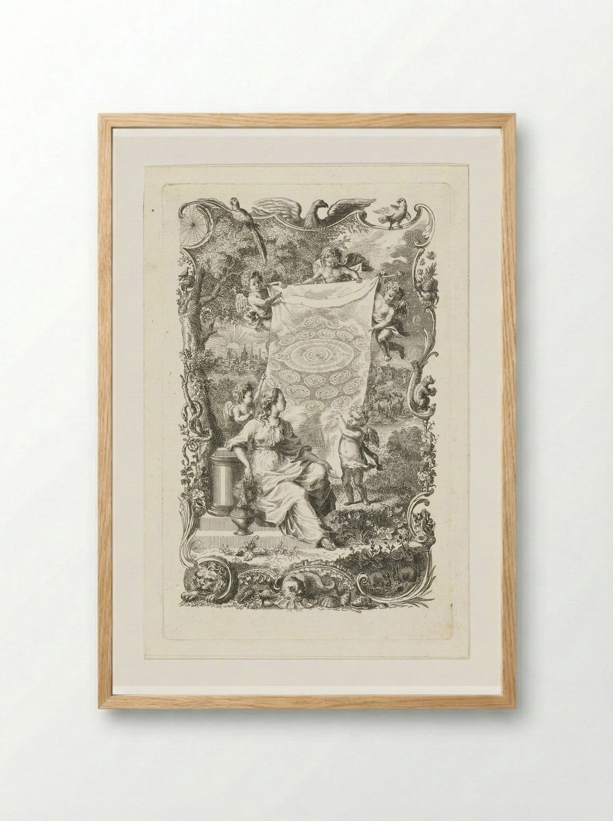 Allegorie op het hemelse Jeruzalem - Abraham Delfos - Framed Print Wood