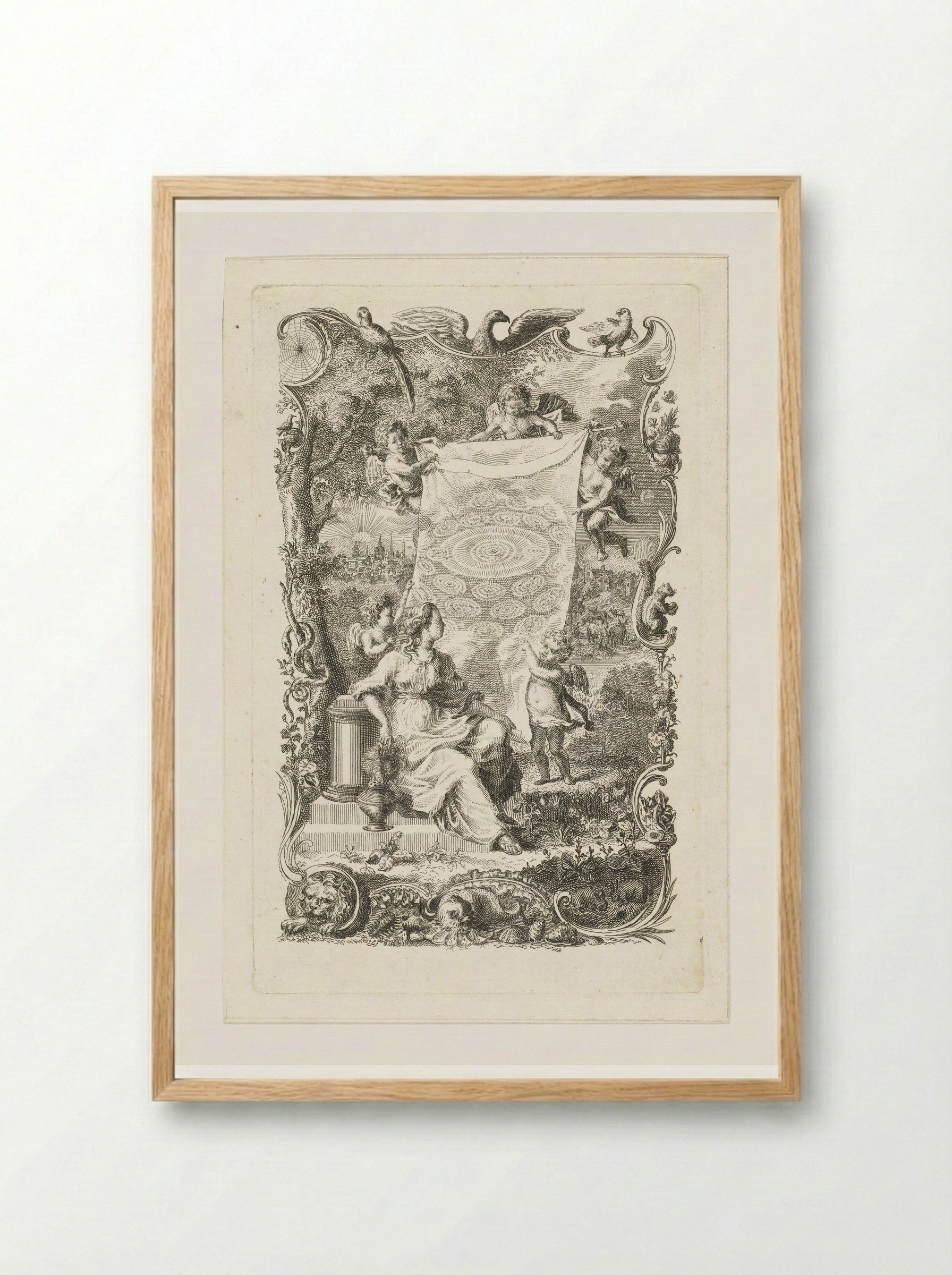 Allegorie op het hemelse Jeruzalem - Abraham Delfos - Framed Print Wood