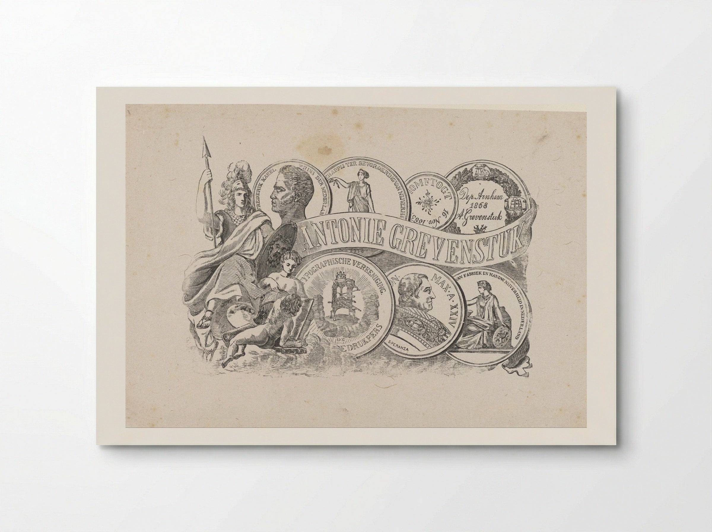 Allegorie ter ere van Antonie Grevenstuk - Isaac Weissenbruch - Poster
