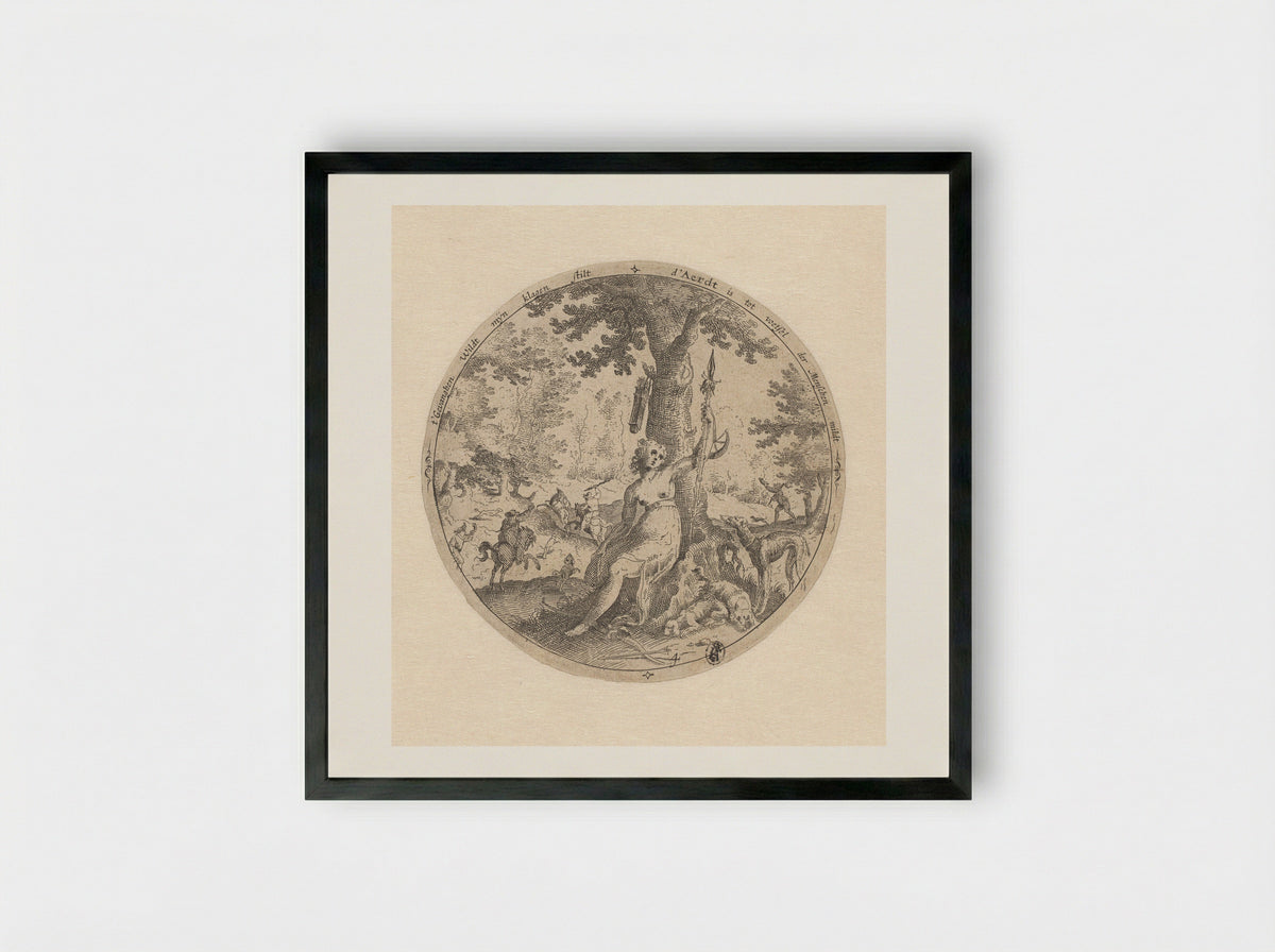 Allegorie van de Aarde - Claes Jansz. Visscher (II) - Framed Print Black