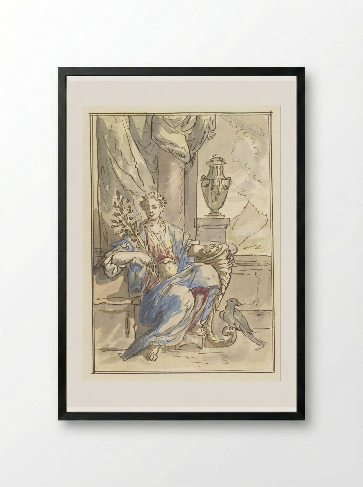 Allegorie van het Gelukkig Leven - Elias van Nijmegen - Framed Print Black