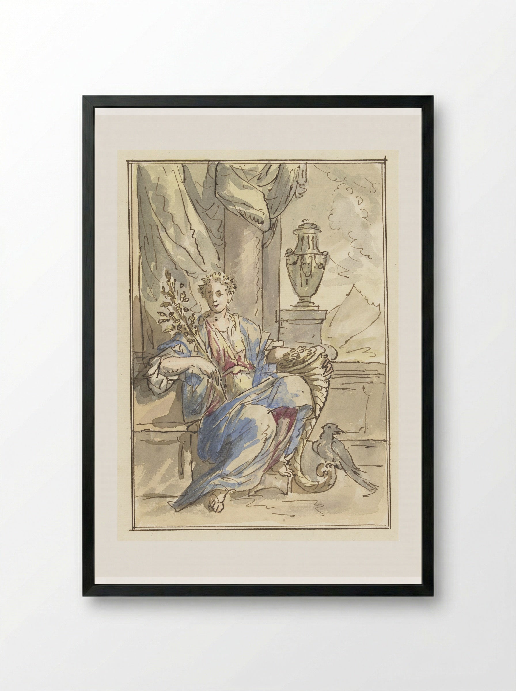 Allegorie van het Gelukkig Leven - Elias van Nijmegen - Framed Print Black