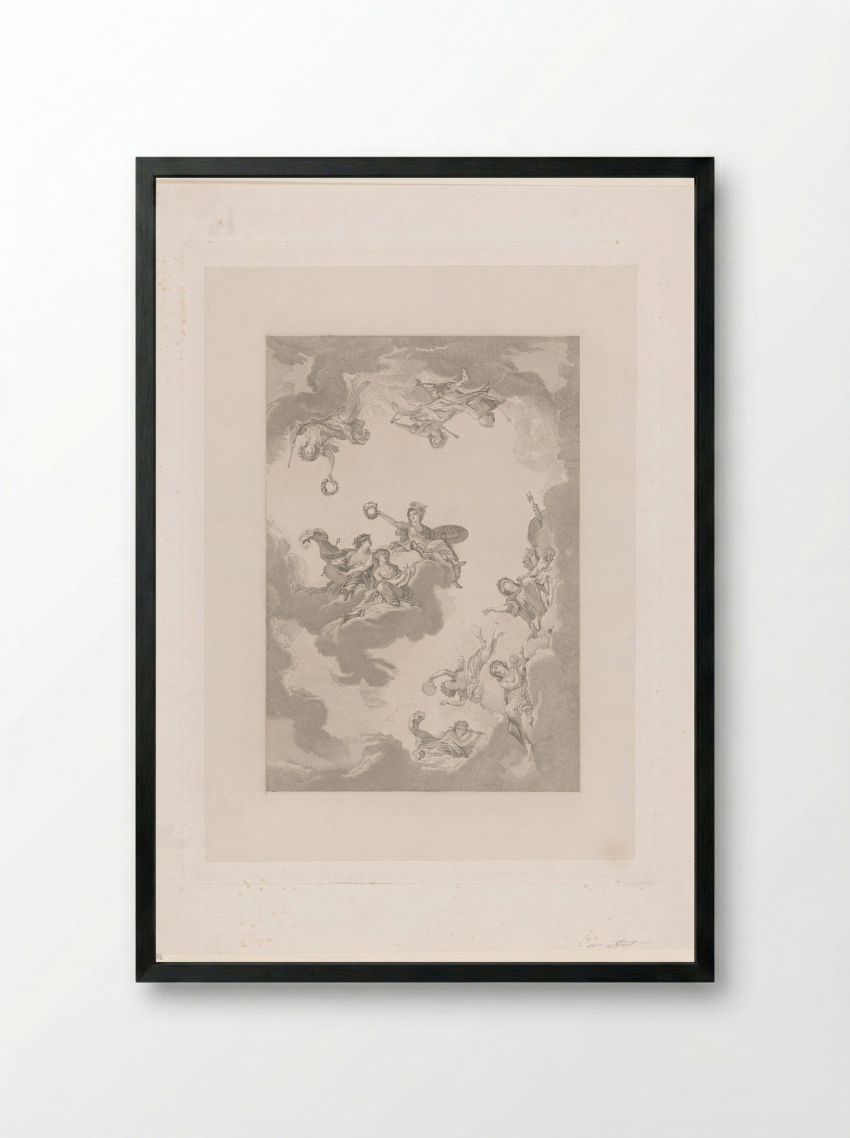 Allegorische voorstelling naar een plafond in Fontainebleau - François de Meersman - Framed Print Black