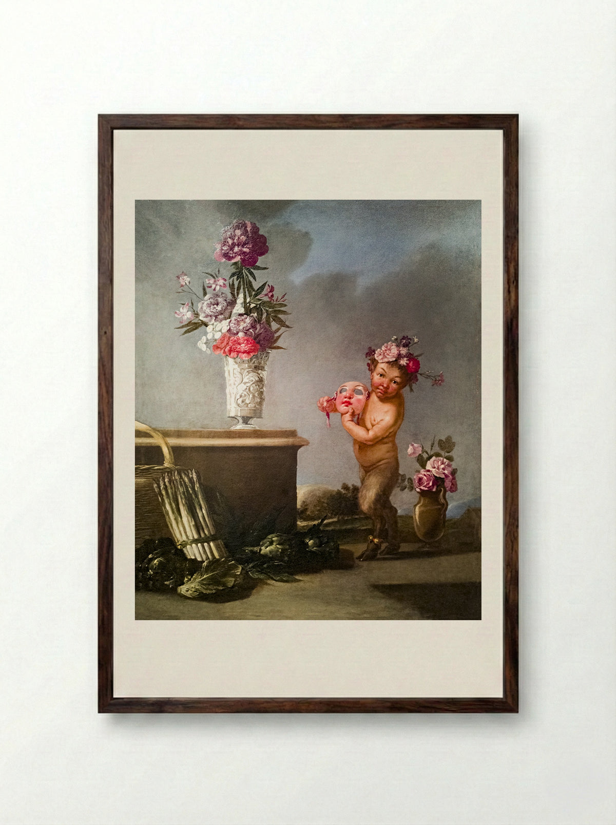 Allegory of Air - Giulio Carpioni - Framed Print Dark Wood