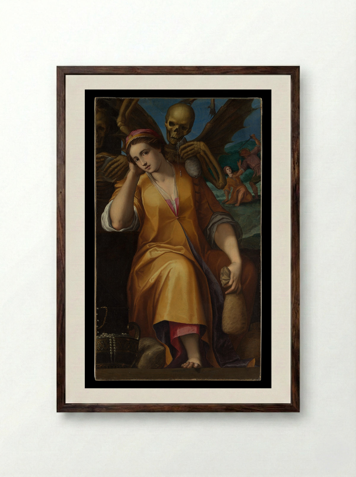 Allegory of Avarice - Jacopo Ligozzi - Framed Print Dark Wood