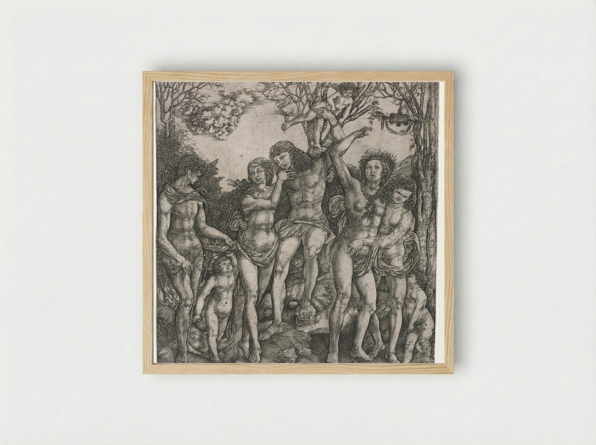 Allegory of Carnal Love - Cristofano Robetta - Framed Print Wood