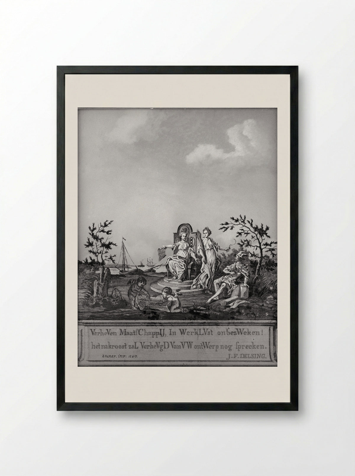 Allegory of Commerce and Industry - Jonas Zeuner - Framed Print Black
