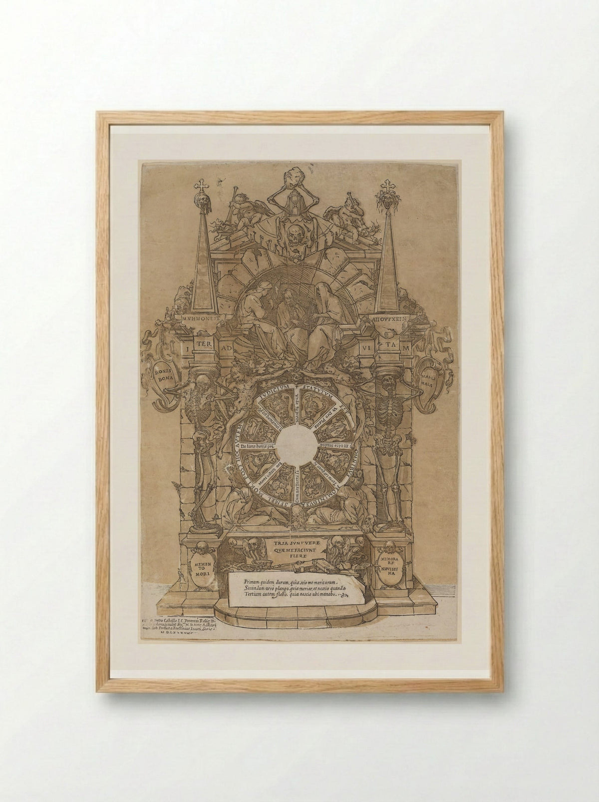 Allegory of Death - Andrea Andreani - Framed Print Wood