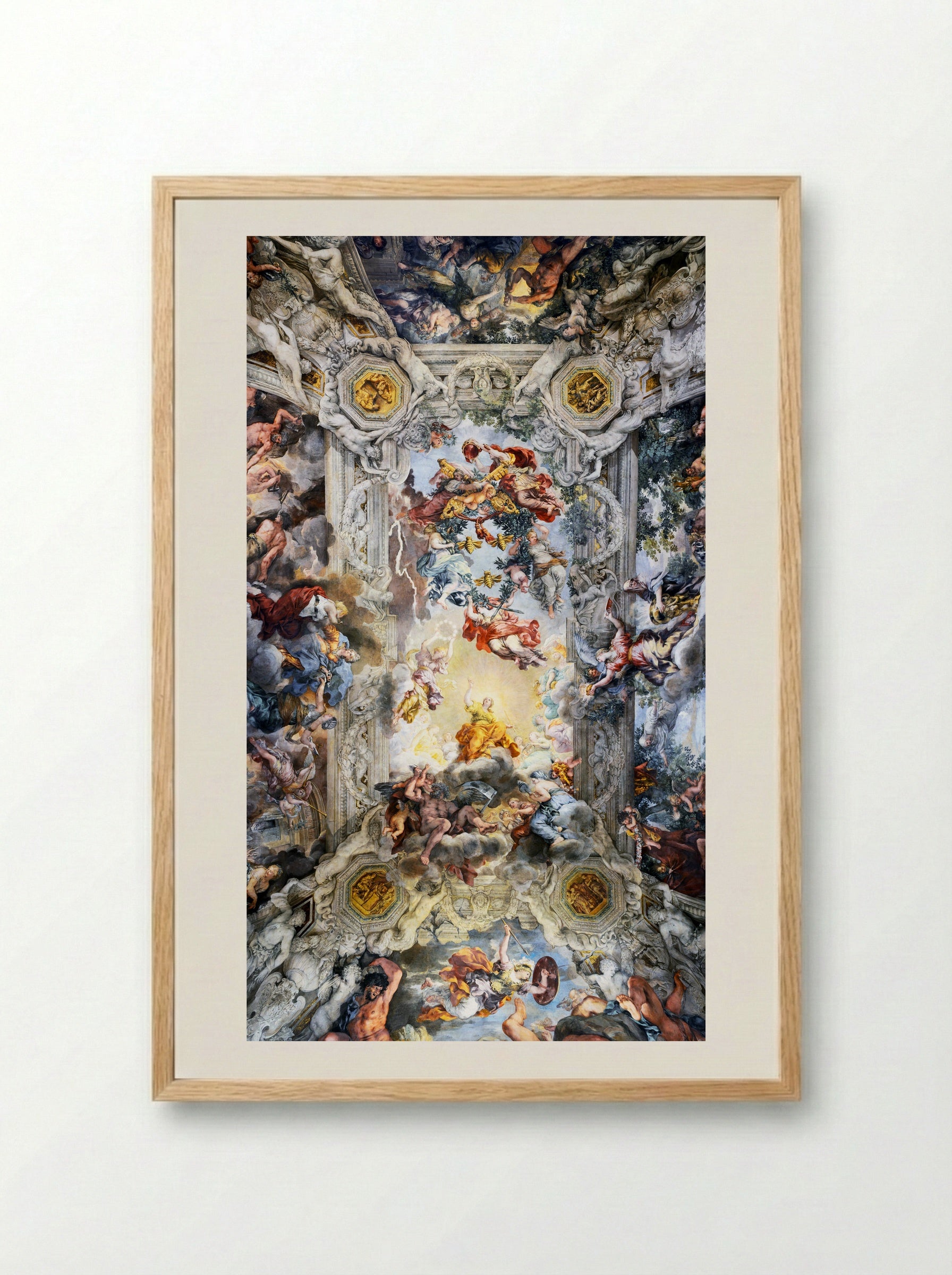 Allegory of Divine Providence and Barberini Power - Pietro da Cortona - Framed Print Wood