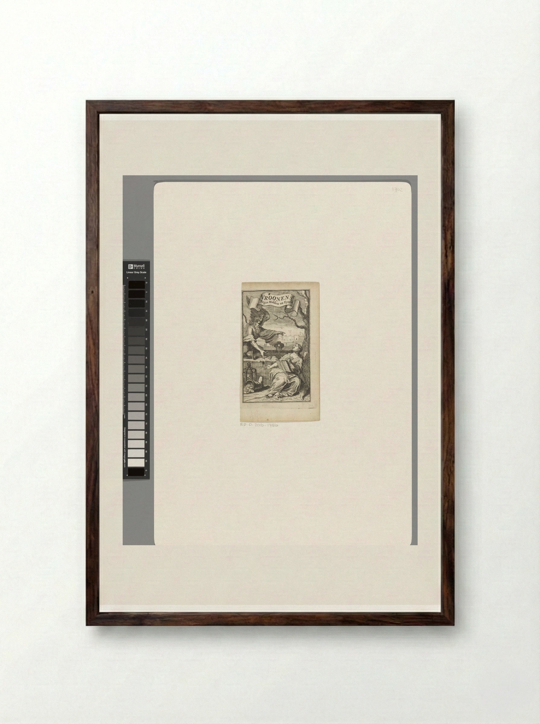 Allegory of Father Time and History - Pieter van den Berge - Framed Print Dark Wood