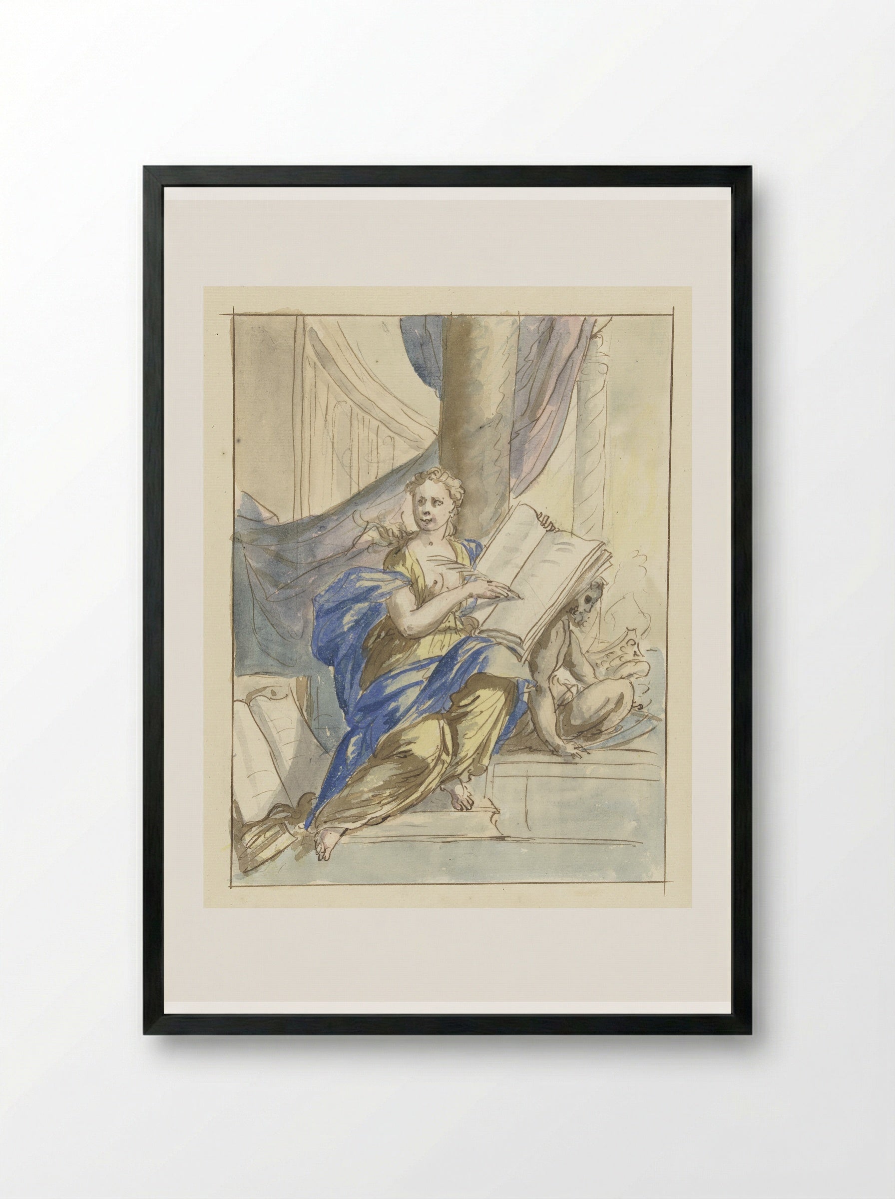Allegory of History - Elias van Nijmegen - Framed Print Black