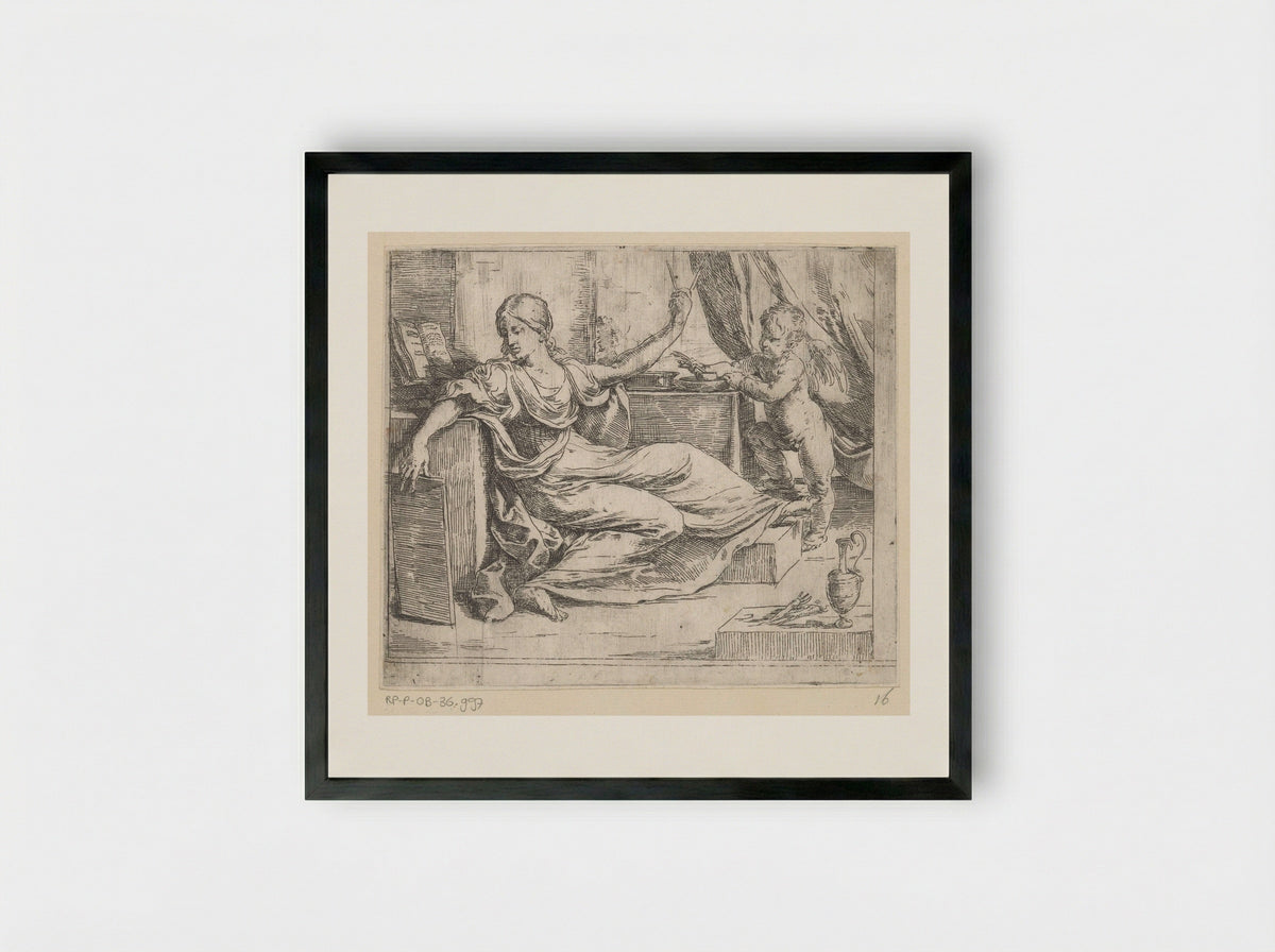 Allegory of Learning - Guido Reni - Framed Print Black
