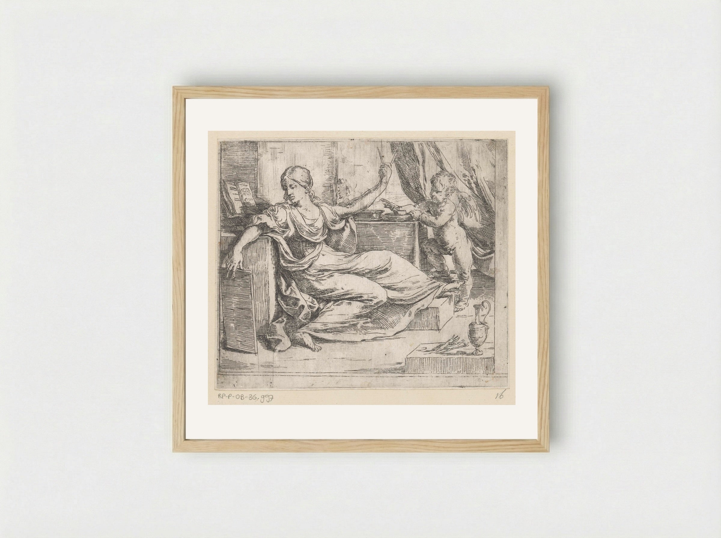Allegory of Learning - Guido Reni - Framed Print Wood
