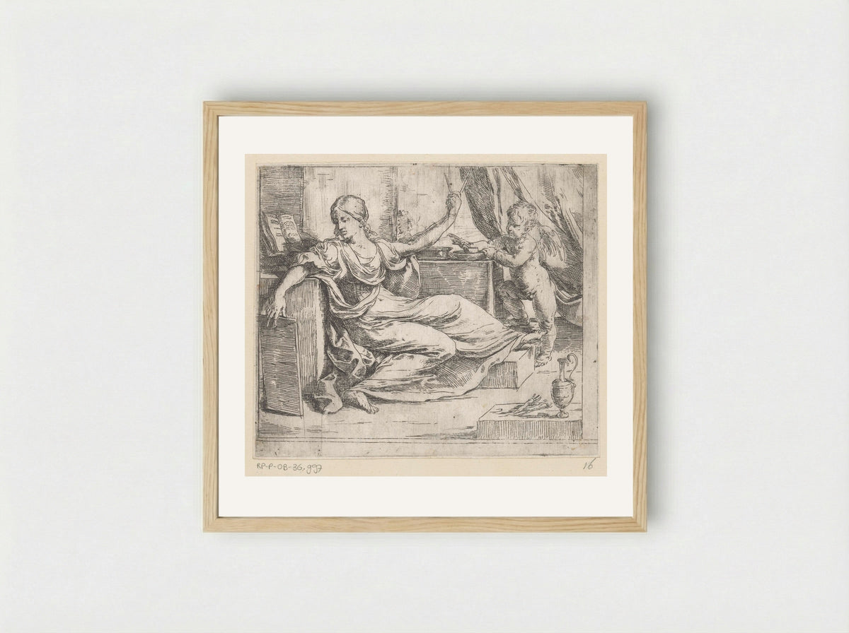 Allegory of Learning - Guido Reni - Framed Print Wood