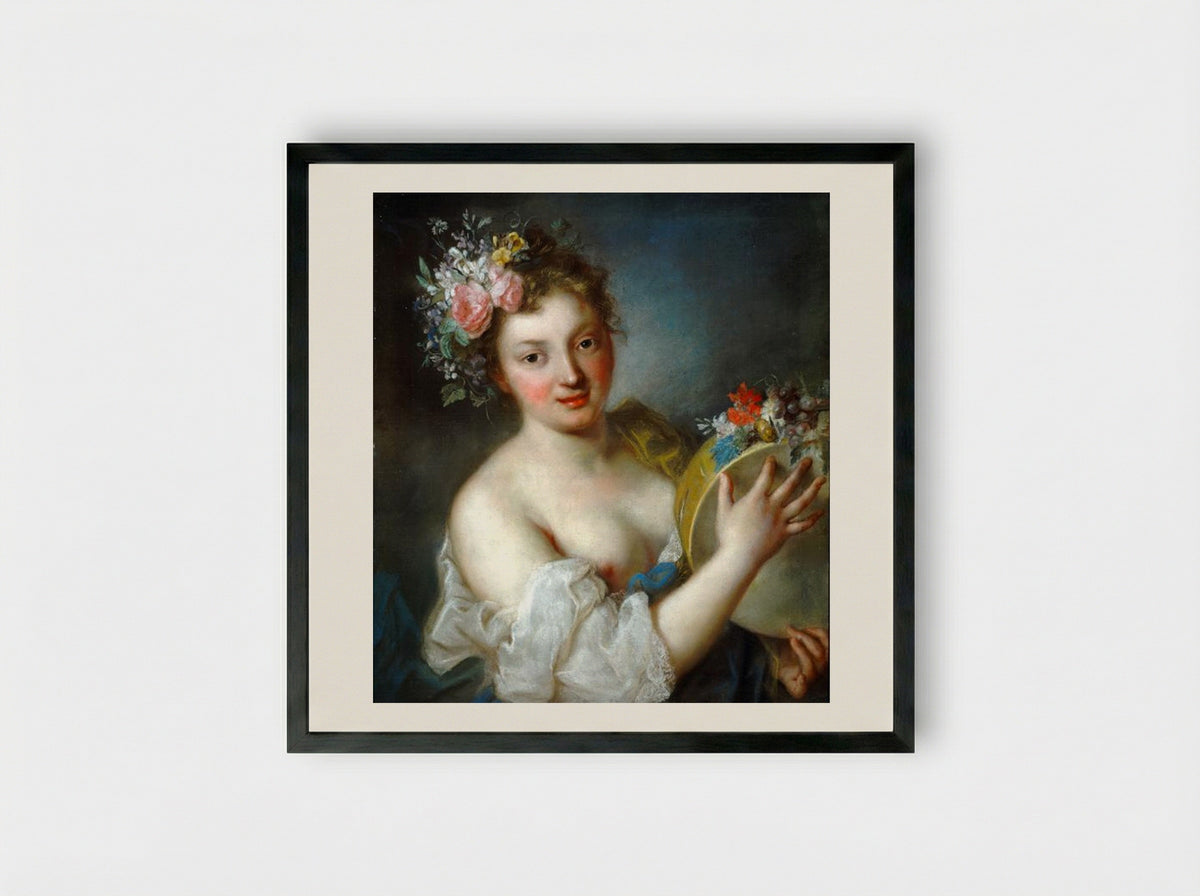 Allegory of Music - Rosalba Carriera - Framed Print Black
