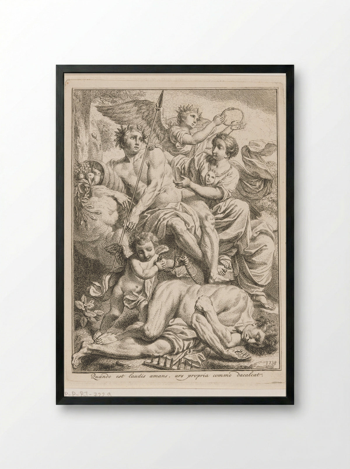 Allegory of Painting Crowned by Eternity - Louis Fabritius Dubourg - Framed Print Black