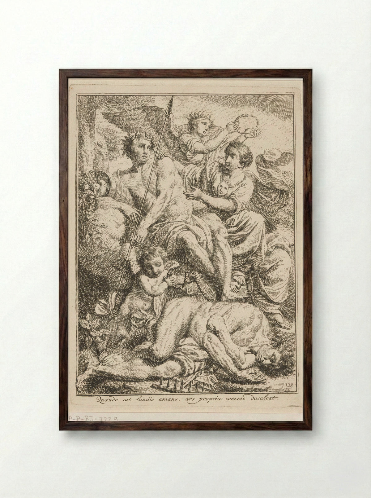 Allegory of Painting Crowned by Eternity - Louis Fabritius Dubourg - Framed Print Dark Wood