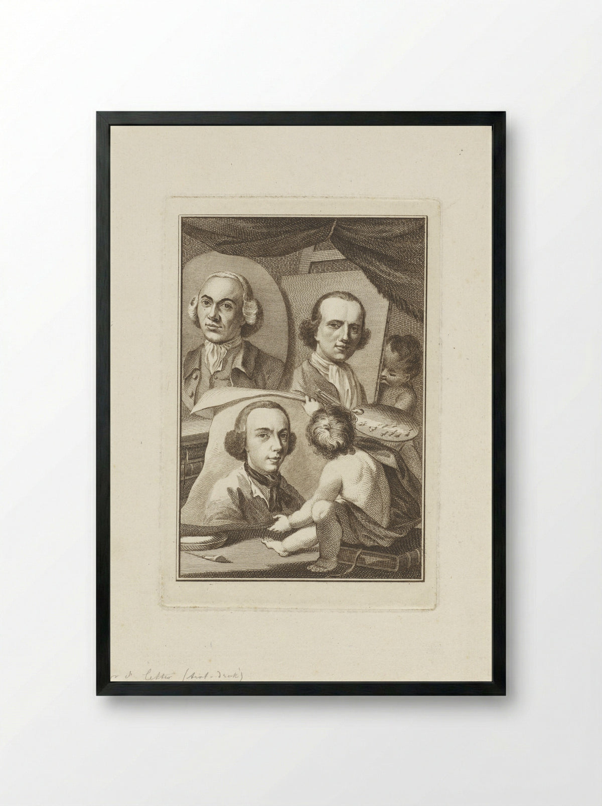 Allegory of Painting - Izaak Schmidt - Framed Print Black