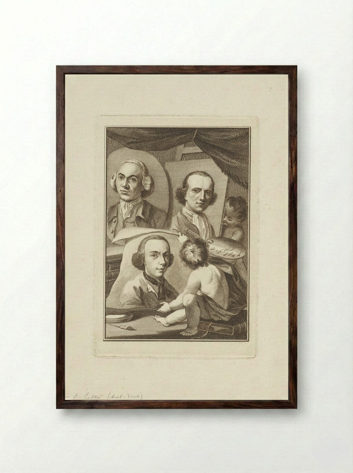 Allegory of Painting - Izaak Schmidt - Framed Print Dark Wood