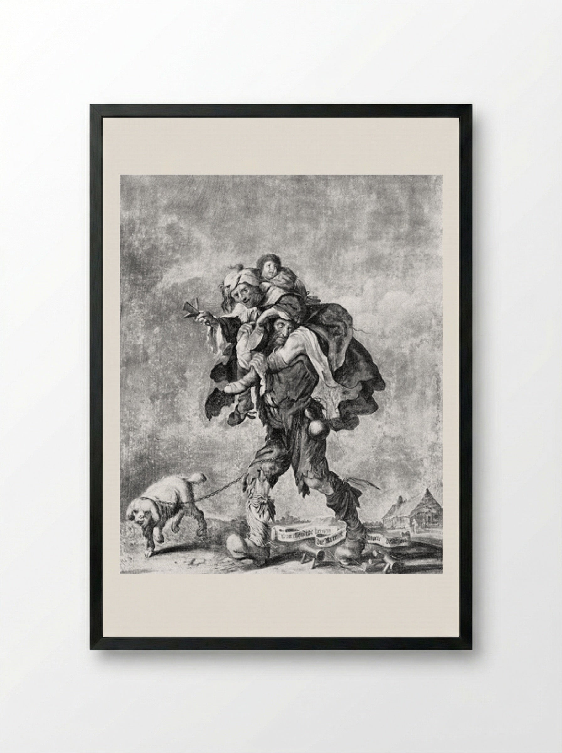 Allegory of Poverty - Adriaen van de Venne - Framed Print Black