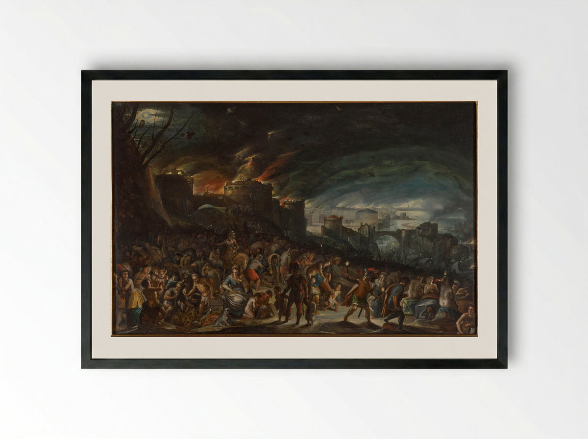 Allegory of Secular and Spiritual Abuses - Gillis Mostaert (I) - Framed Print Black