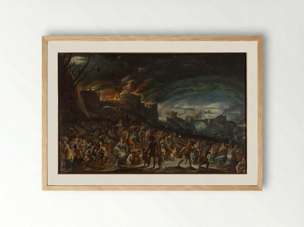 Allegory of Secular and Spiritual Abuses - Gillis Mostaert (I) - Framed Print Wood