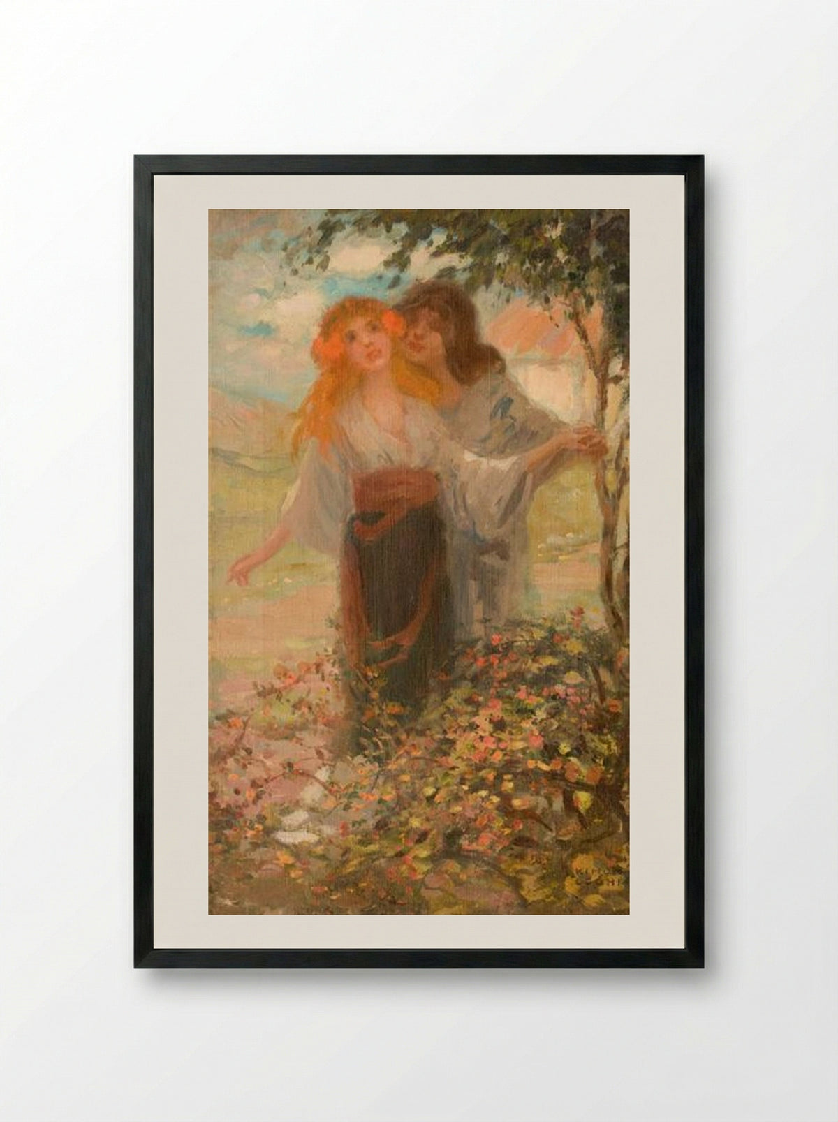 Allegory of Spring - Kimon Loghi - Framed Print Black