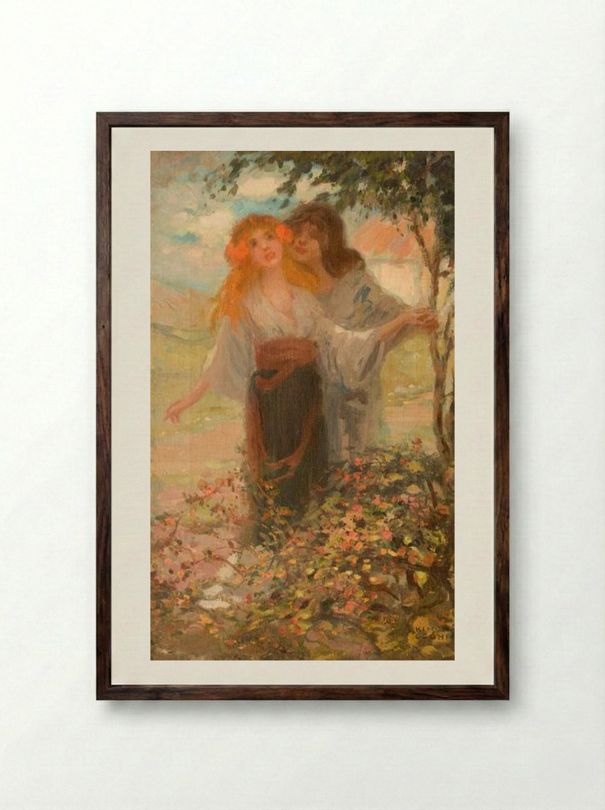 Allegory of Spring - Kimon Loghi - Framed Print Dark Wood