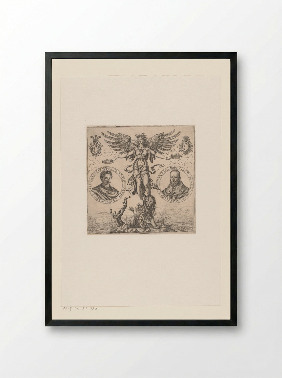 Allegory of Tuscany and Florence - Melchior Meier - Framed Print Black