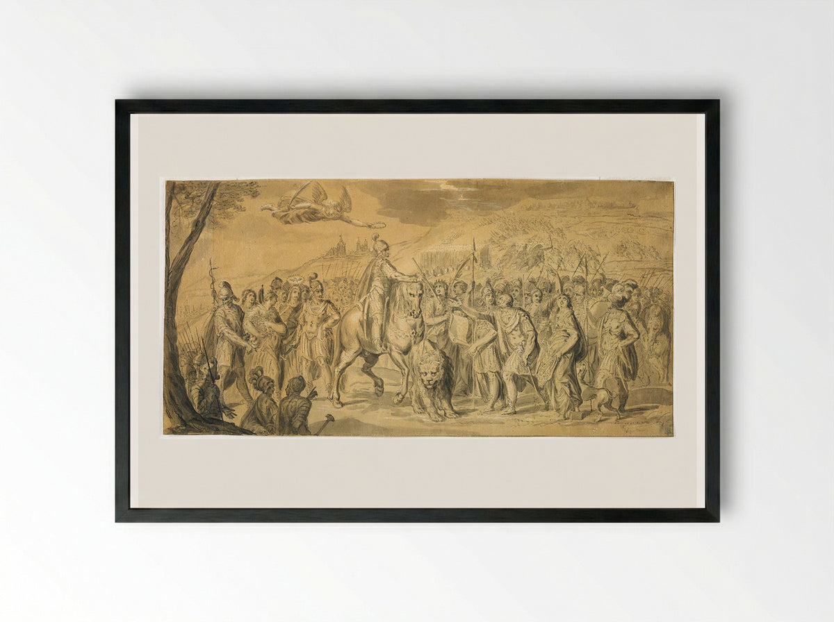 Allegory of the Battle of White Mountain - Aegidius Sadeler II - Framed Print Black