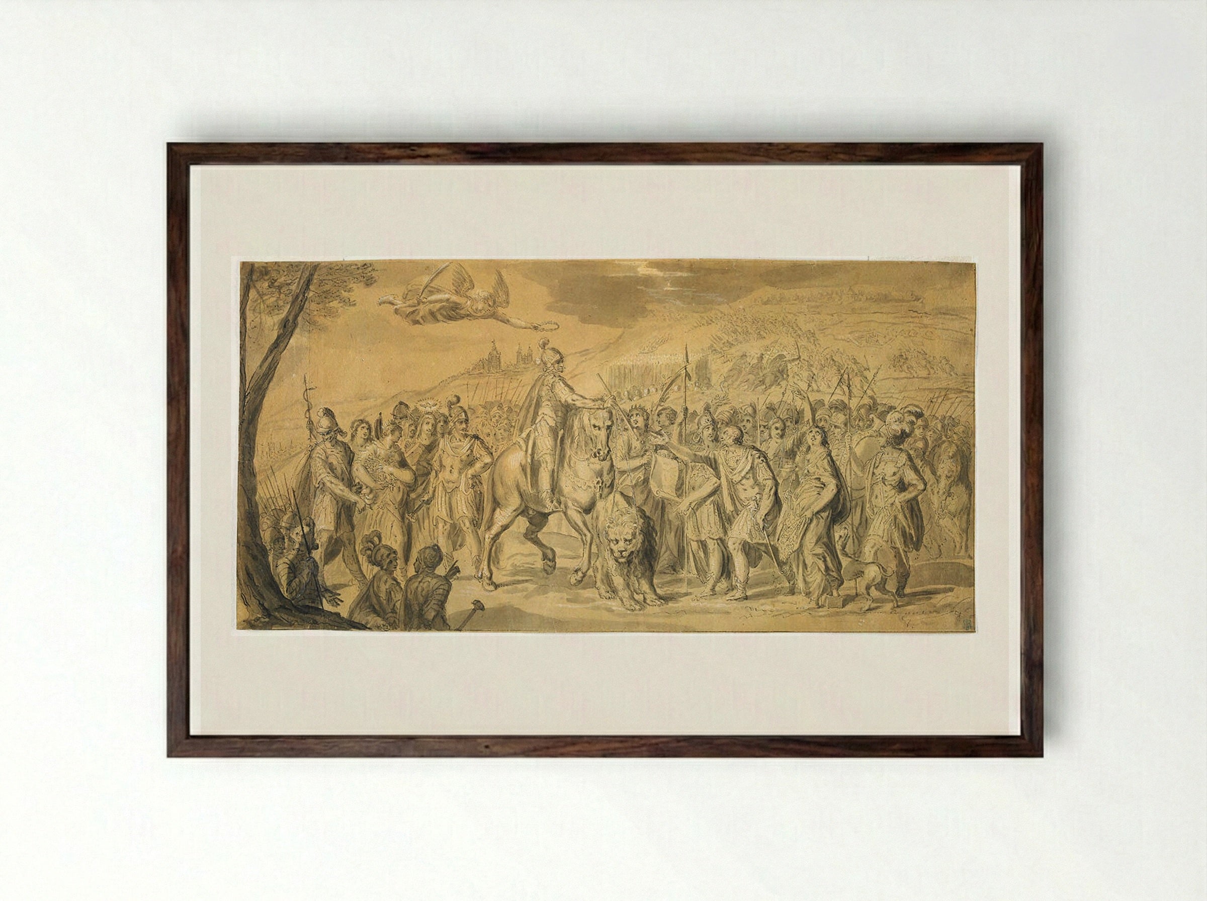 Allegory of the Battle of White Mountain - Aegidius Sadeler II - Framed Print Dark Wood