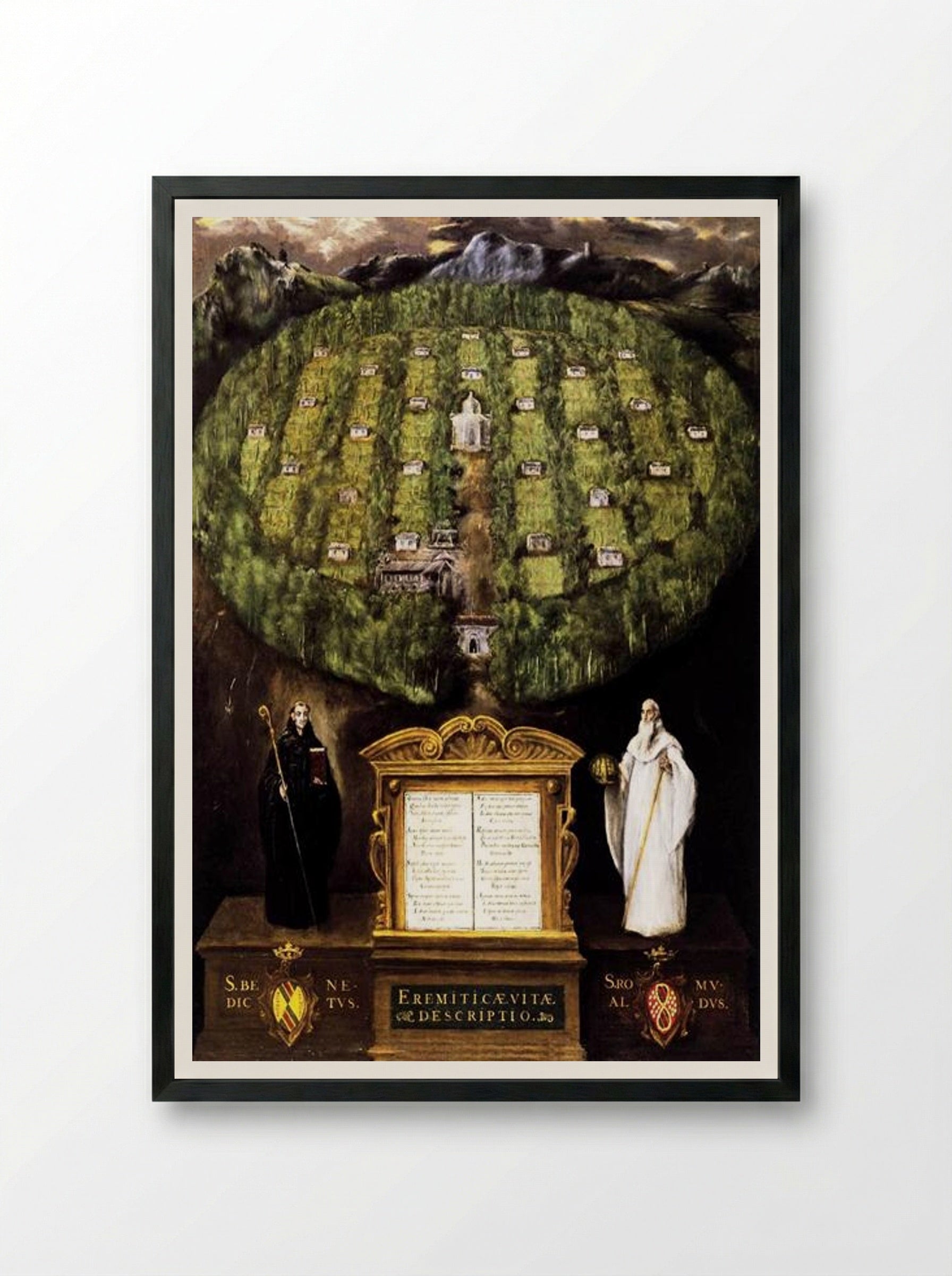 Allegory of the Camaldolese Order - El Greco - Framed Print Black