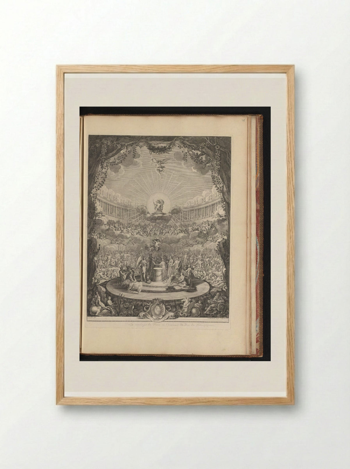 Allegory of the Marriage of Louis, Duke of Burgundy and Marie Adélaïde of Savoy - Gérard Audran - Framed Print Wood