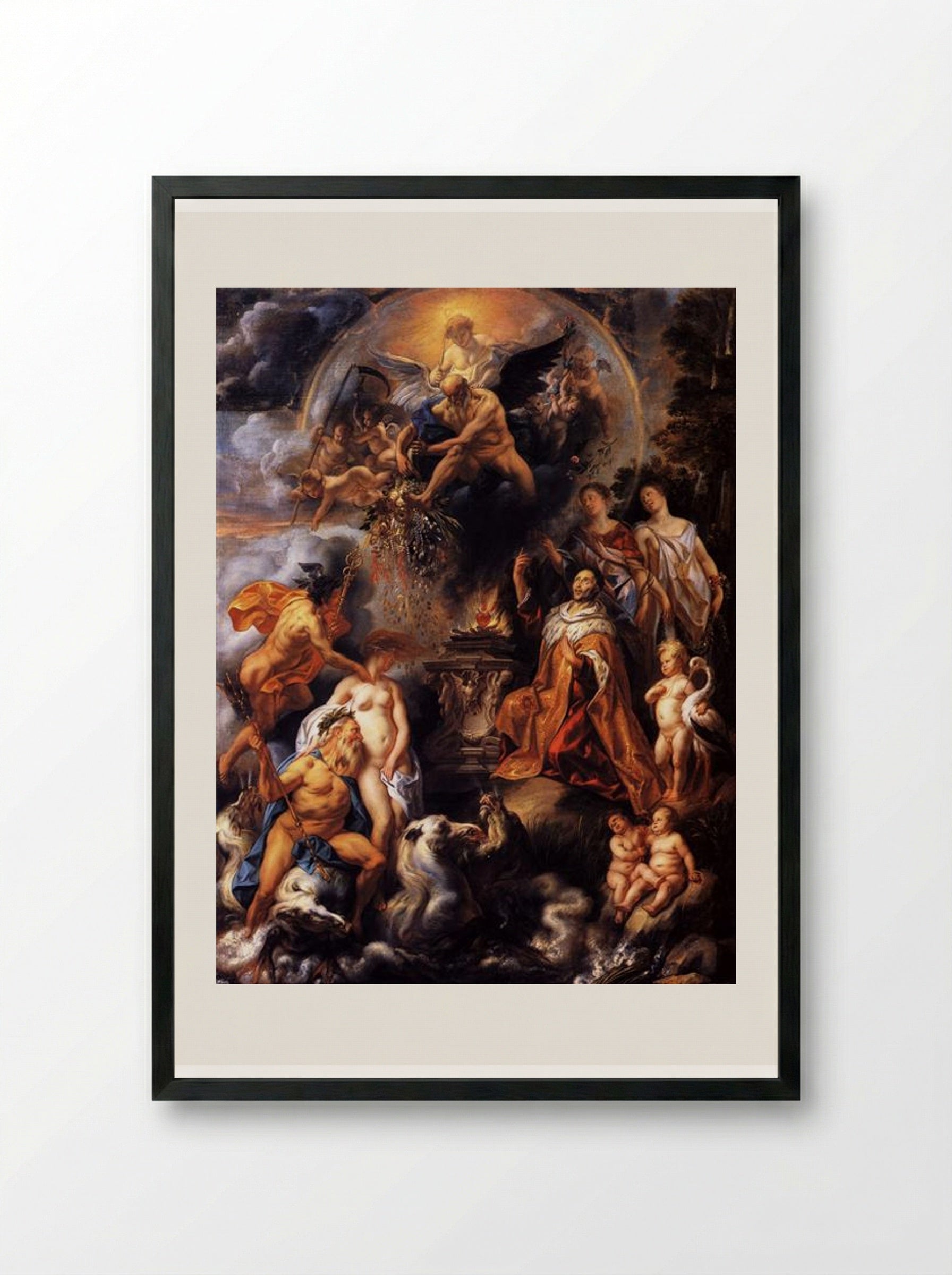 Allegory of the Peace of Westphalia - Jacob Jordaens - Framed Print Black
