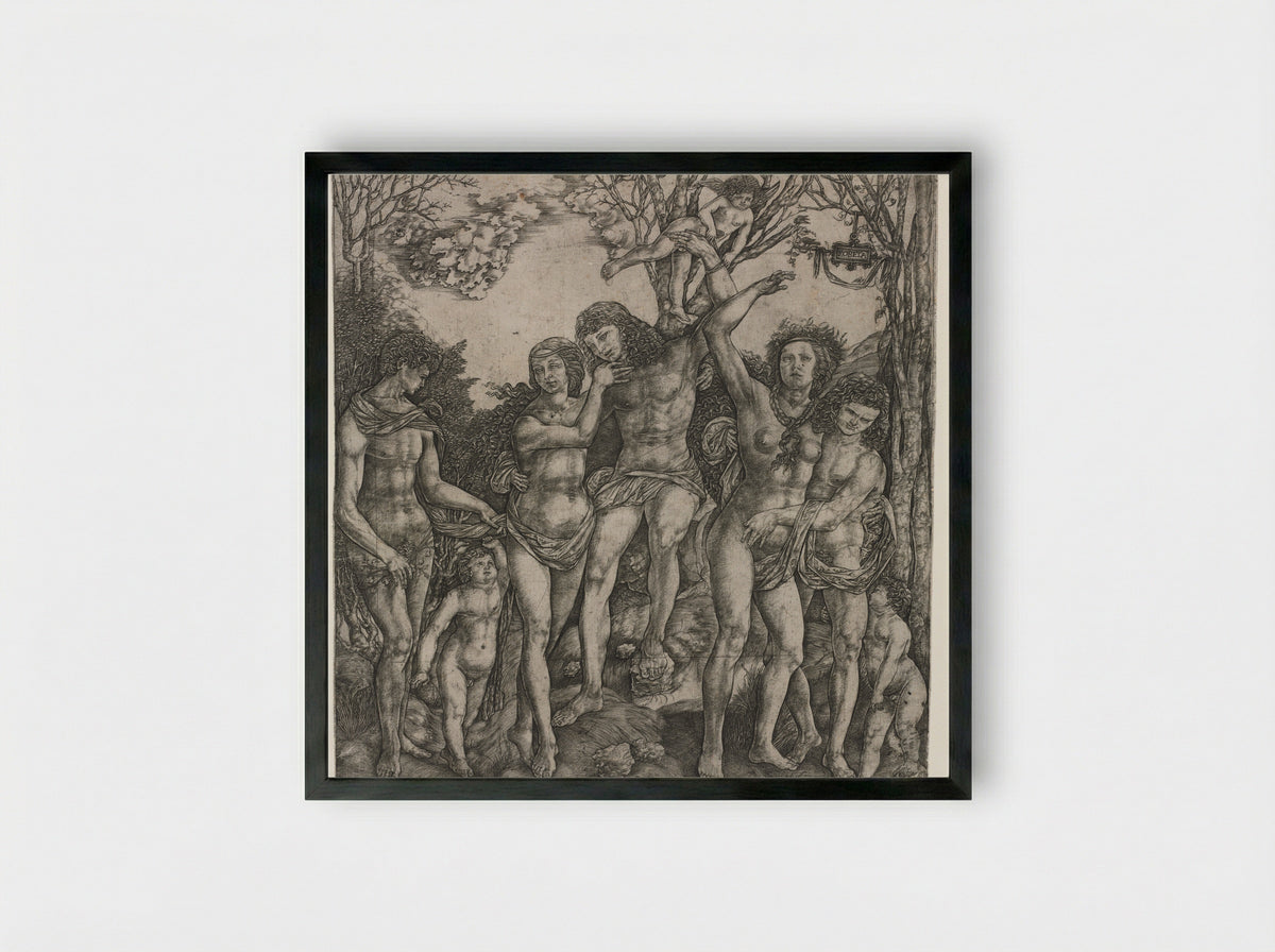 Allegory of the Power of Love - Cristofano Robetta - Framed Print Black