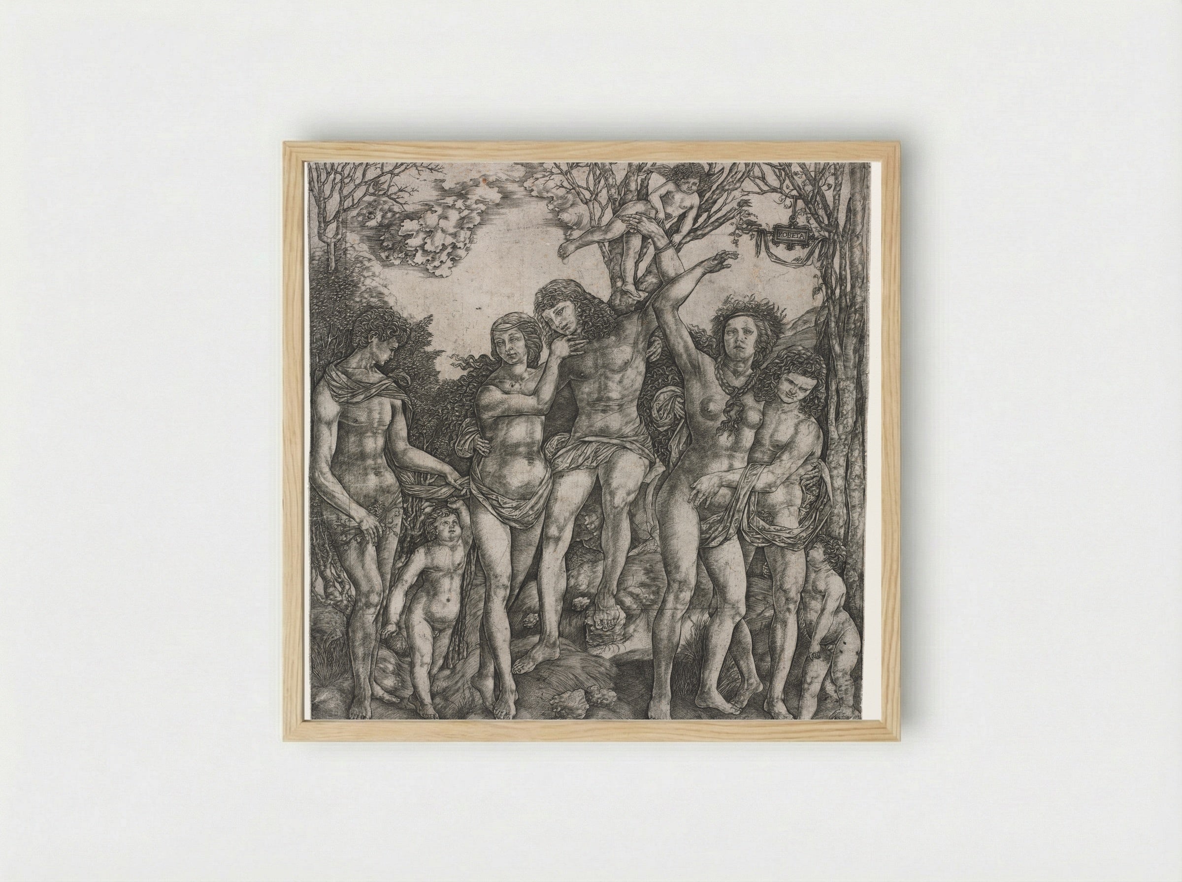 Allegory of the Power of Love - Cristofano Robetta - Framed Print Wood