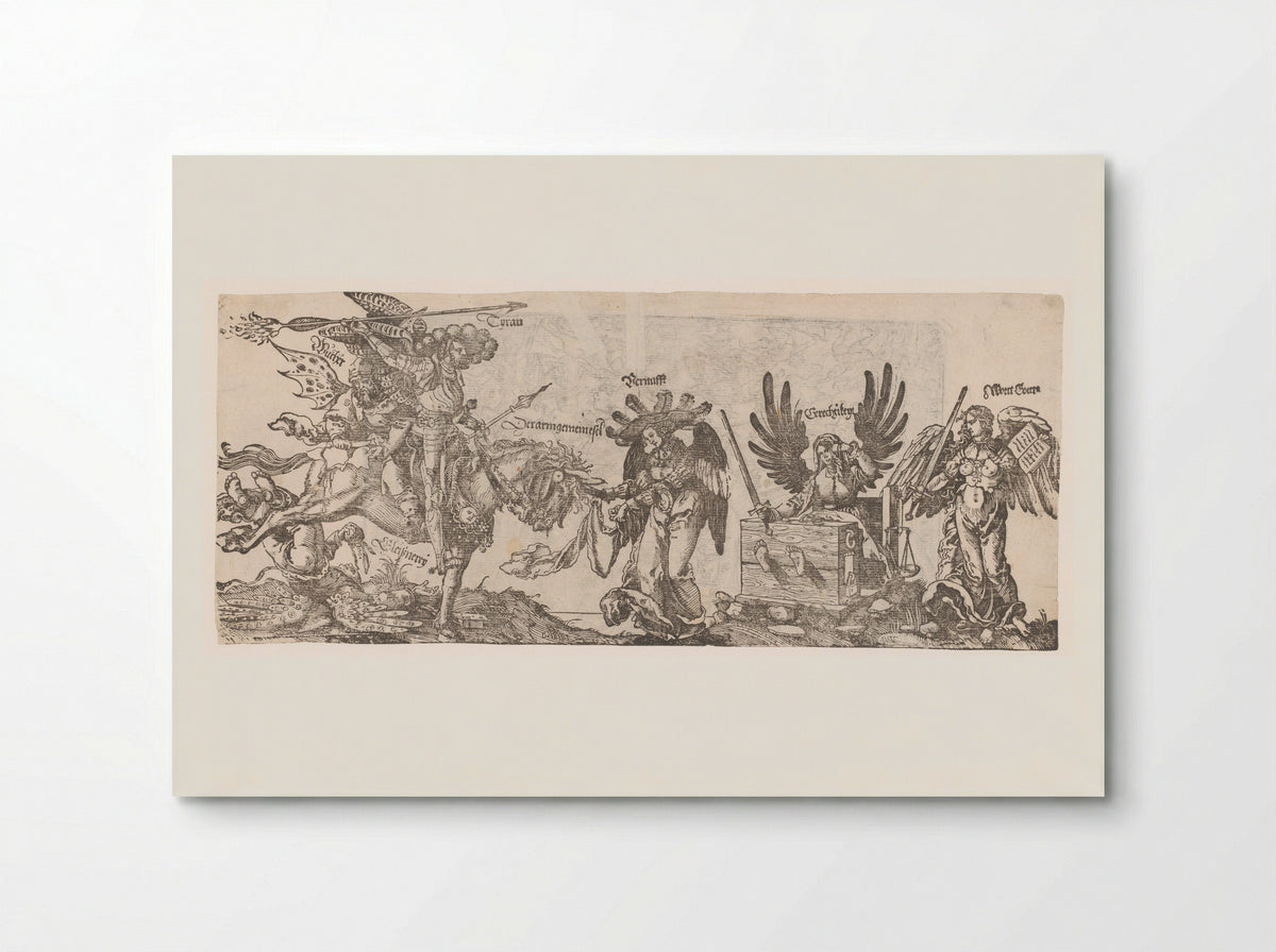 Allegory of the Struggle between Tyranny, Usury, and Hypocrisy against Reason, Justice, and the Word of God - Peter Flötner - Poster
