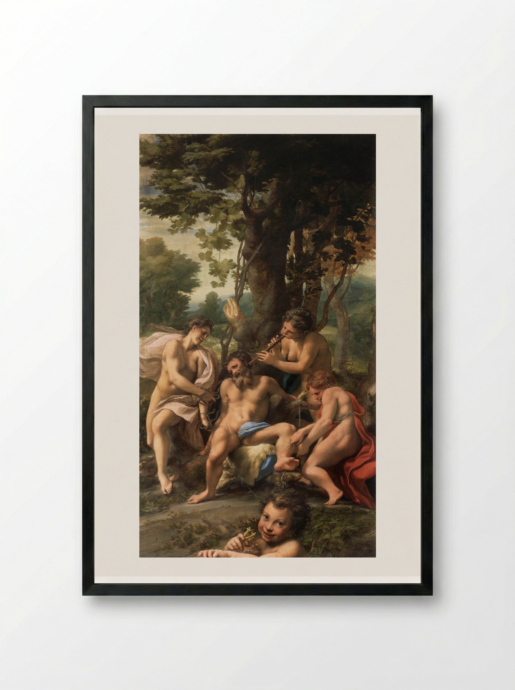 Allegory of the Vices - Correggio - Framed Print Black