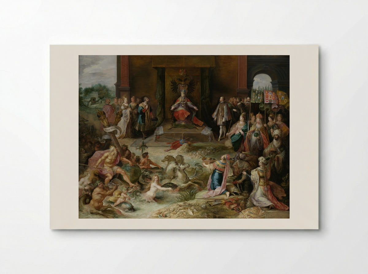 Allegory on the Abdication of Emperor Charles V in Brussels - Frans Francken (II) - Poster