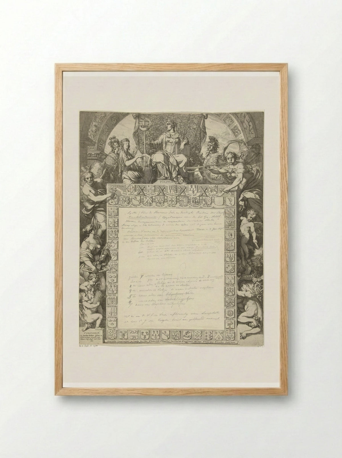 Allegory on the Government of the City of Amsterdam - Gerard de Lairesse - Framed Print Wood