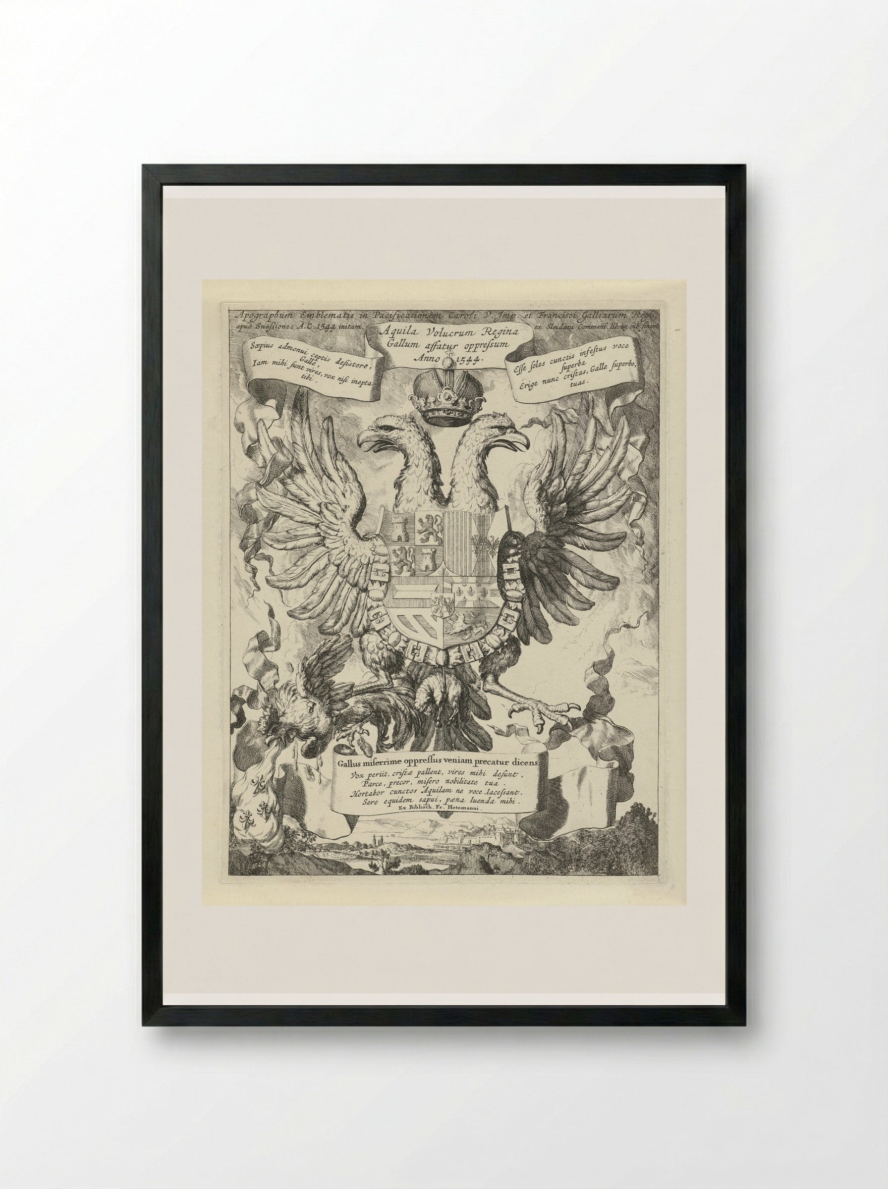 Allegory on the Peace of Crépy - Gerard de Lairesse - Framed Print Black