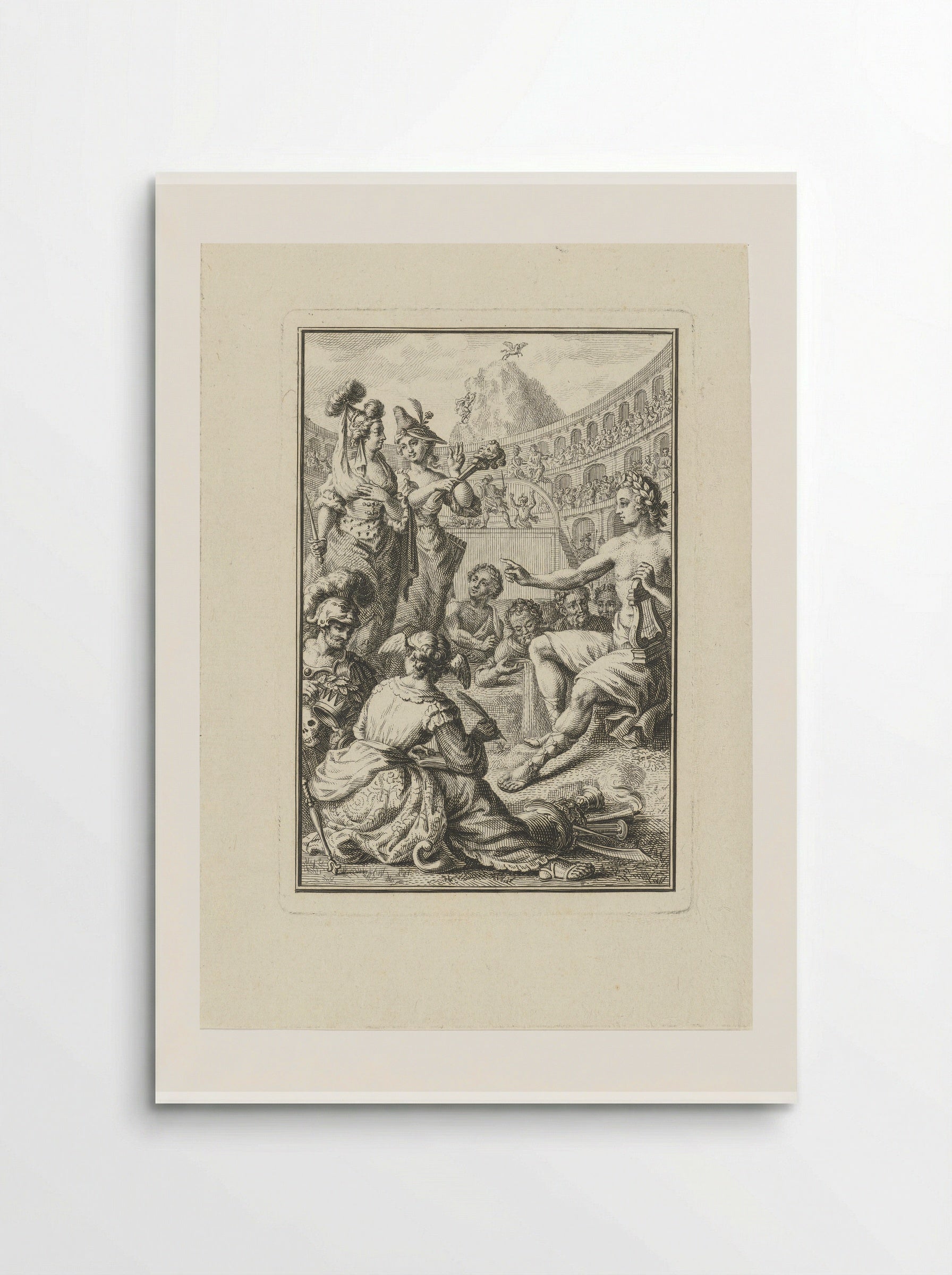 Allegory with Apollo, Muses and Artists in an Amphitheatre - Abraham Delfos - Poster