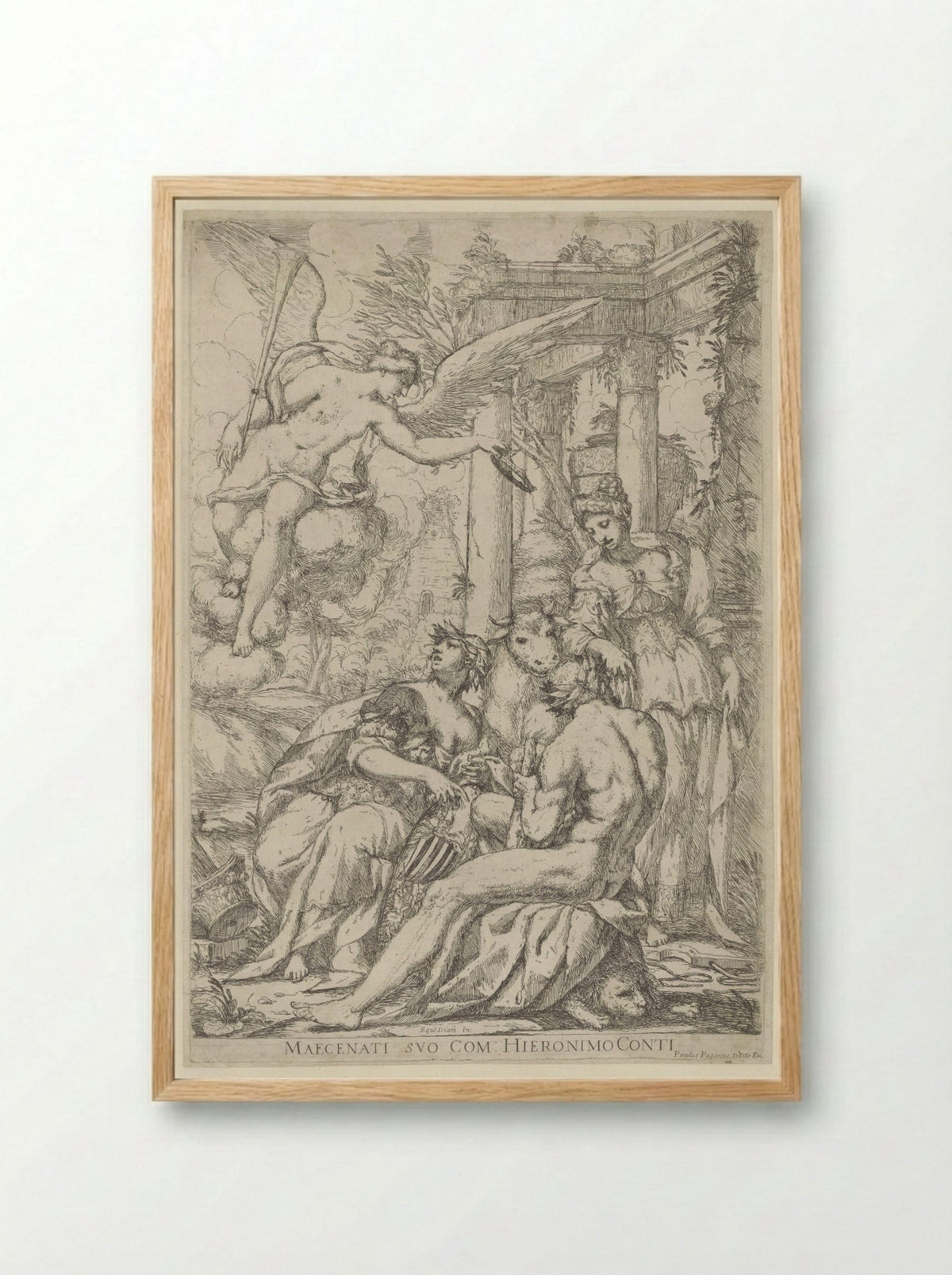 Allegory with Fame, Hercules and Europa - Giuseppe Diamantini - Framed Print Wood