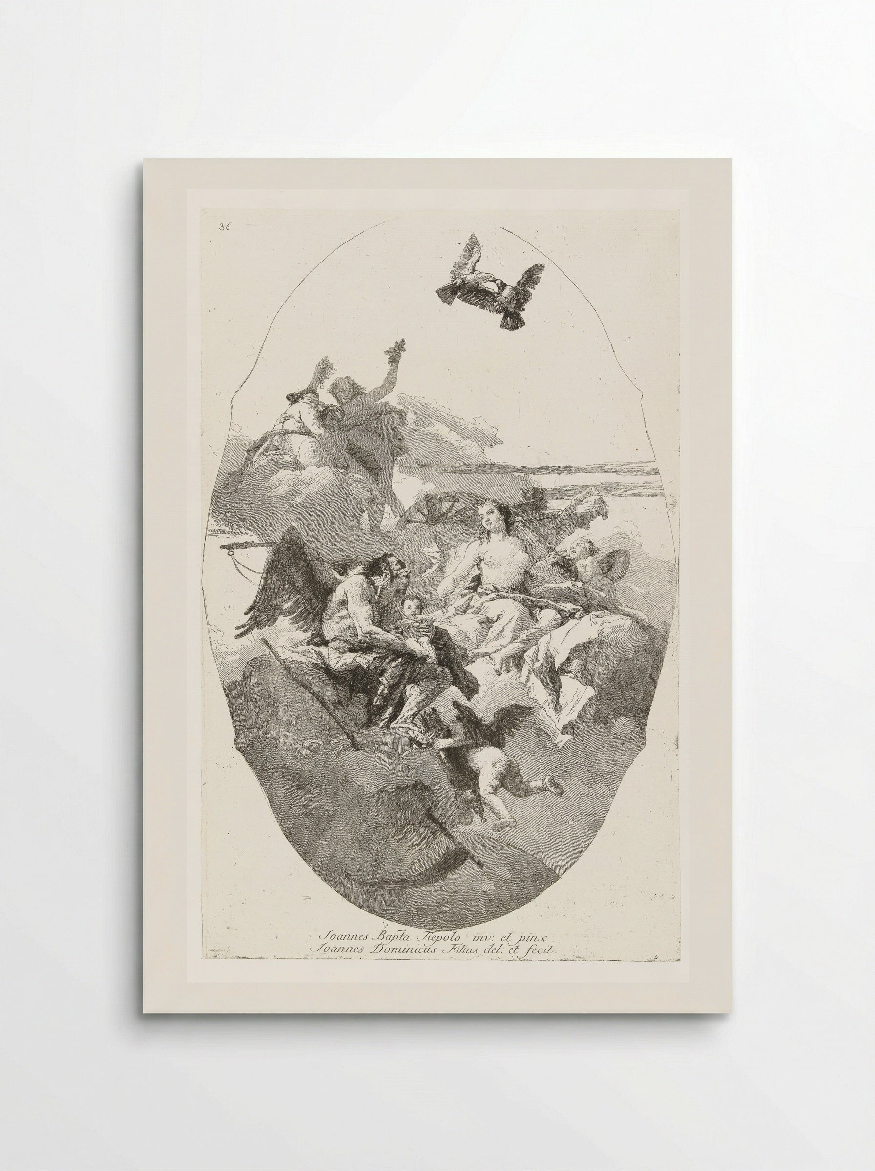 Allegory with Venus and Father Time - Giovanni Domenico Tiepolo - Poster