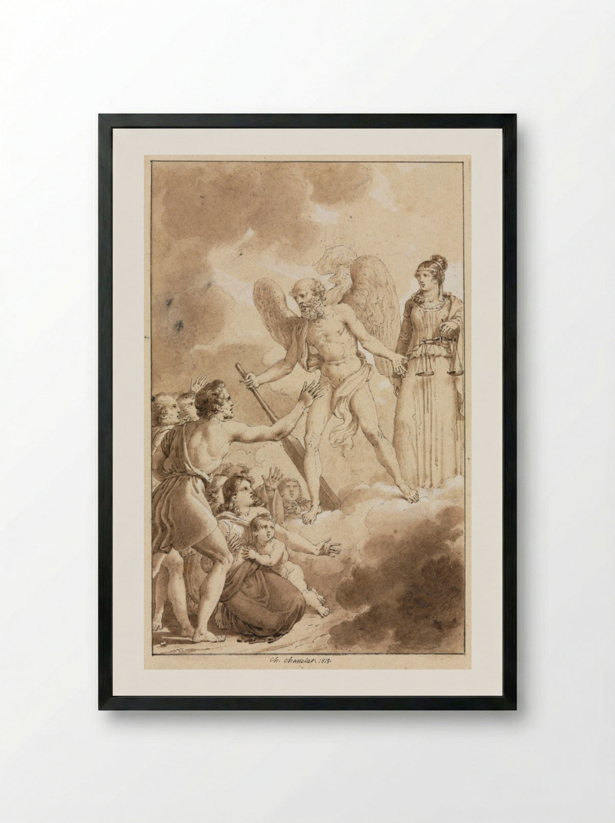 Allegory - Charles Abraham Chasselat - Framed Print Black