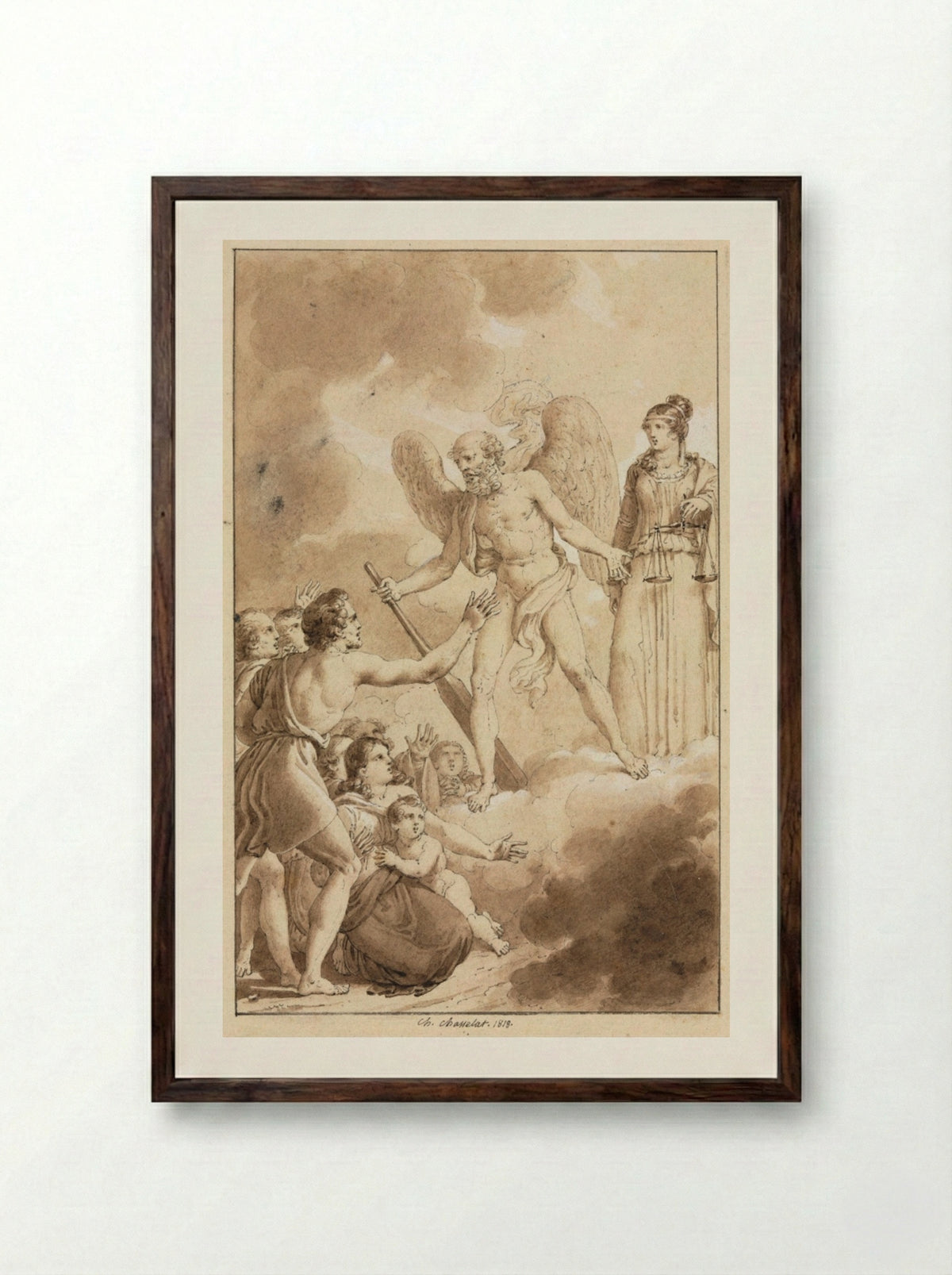 Allegory - Charles Abraham Chasselat - Framed Print Dark Wood